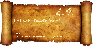 Loisch Immánuel névjegykártya